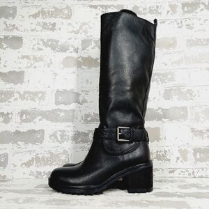 New ZODIAC Georgia Block-Heel Lug Sole Faux Leather Riding Boot  i732
